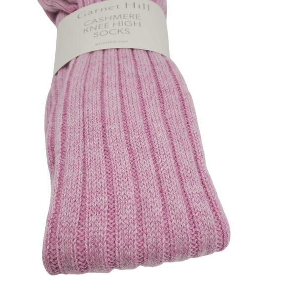 NEW Garnet Hill Socks Knee High 9-11 Pink Parfait 82% Cashmere Warm Holiday Gift - Picture 5 of 5